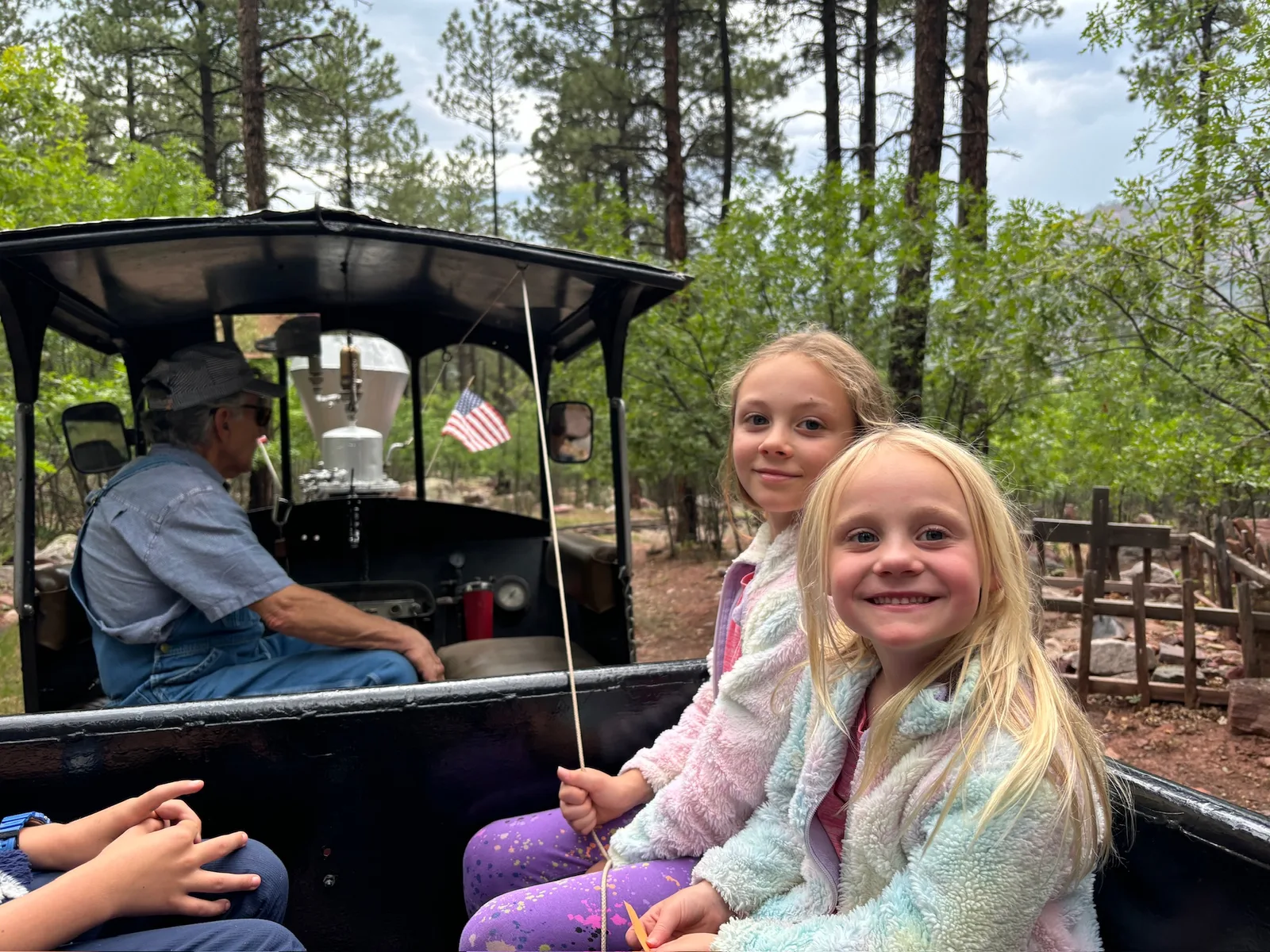 A little train ride. Apparently the engine was a converted Corvair engine.