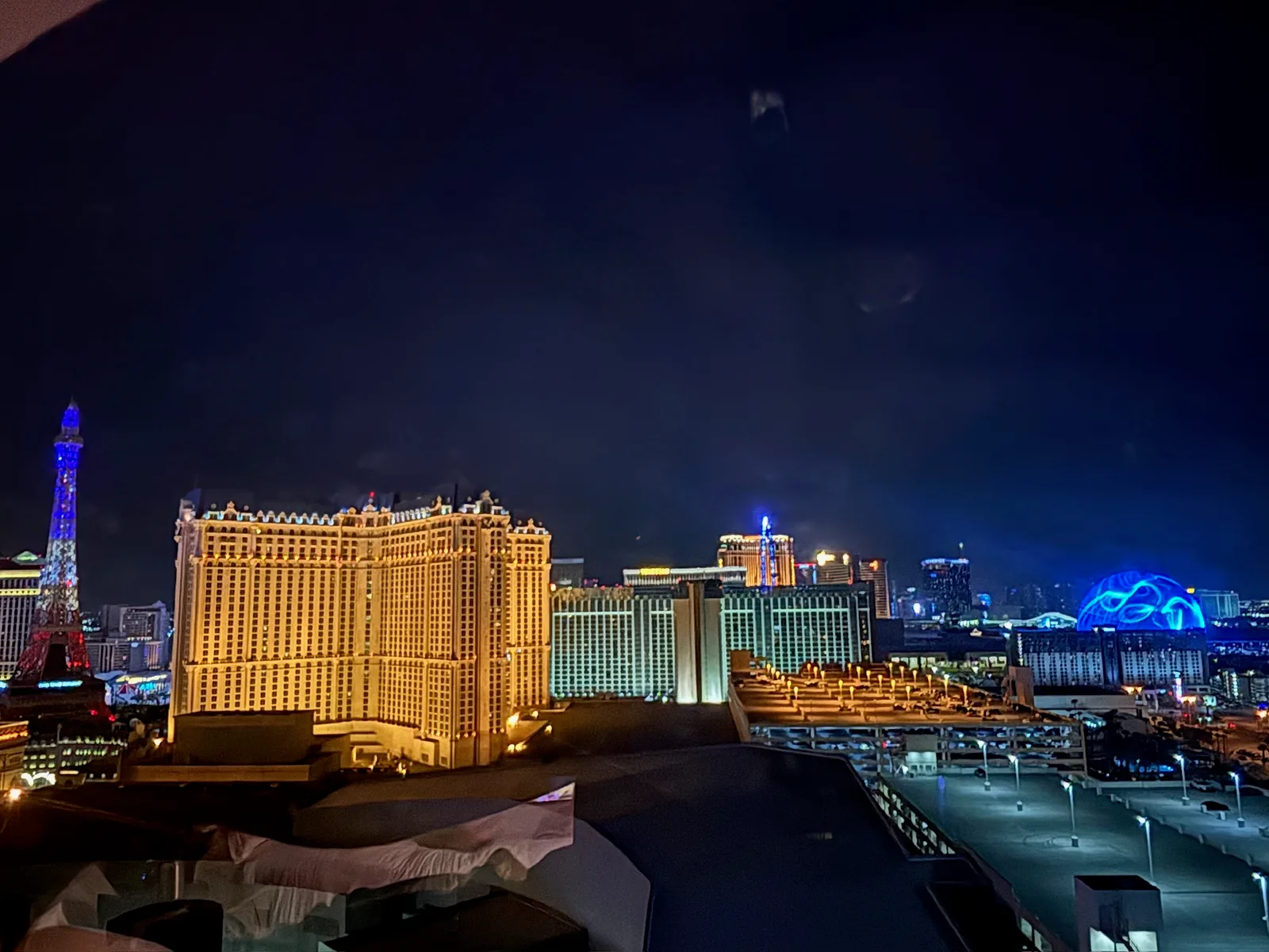 The view from our room in the Elara by Hilton