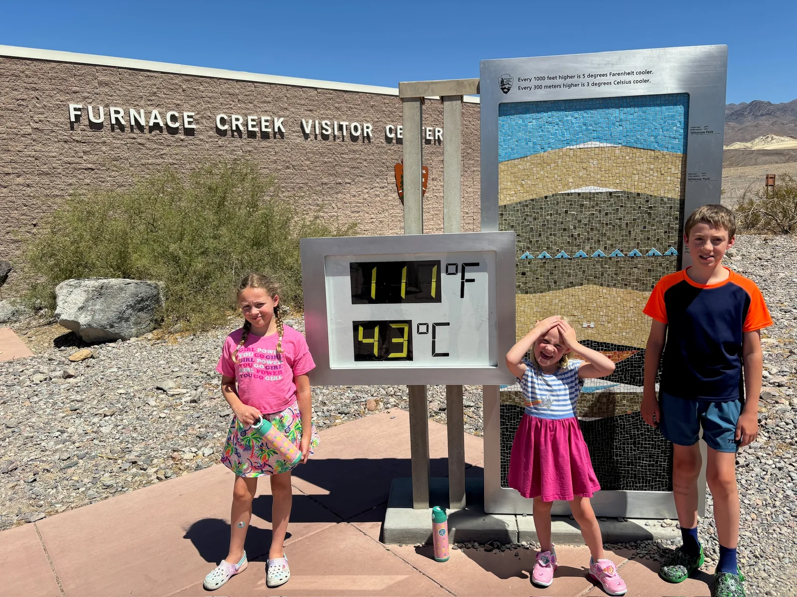 Furnace Creek living up to it’s name. It was 3 degC hotter when we came out of the visitor centre.